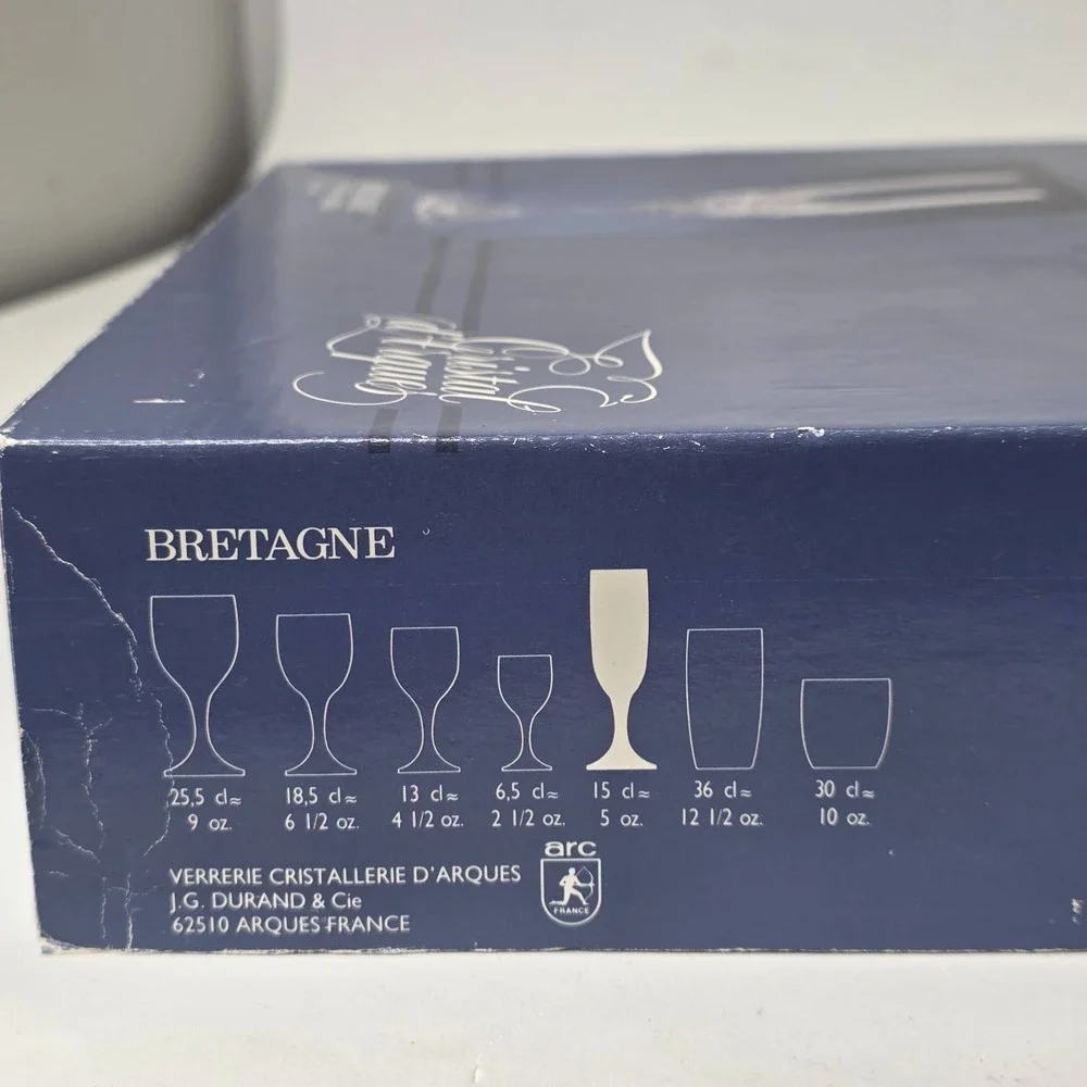Cristal d'Arques Bretagne Crystal Champagne Flutes 8 1/8
